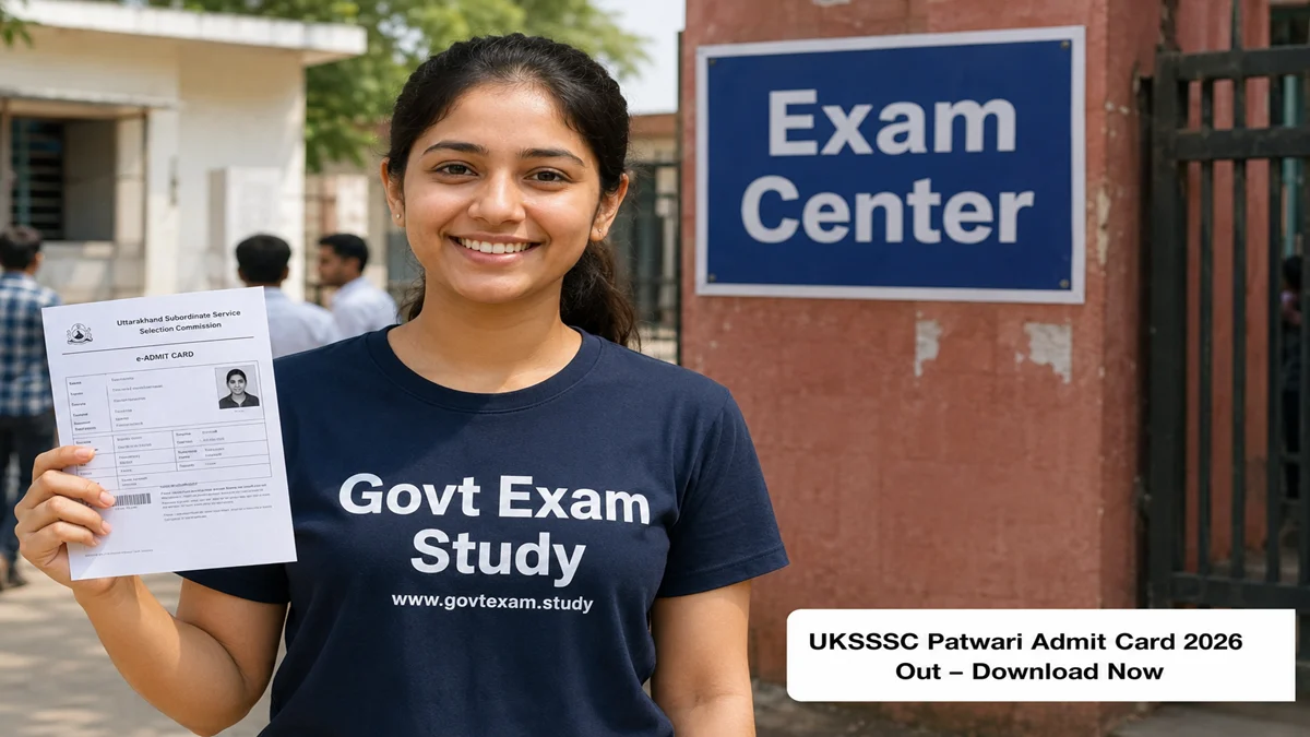 UKSSSC Patwari admit card 2026 download girl holding hall ticket