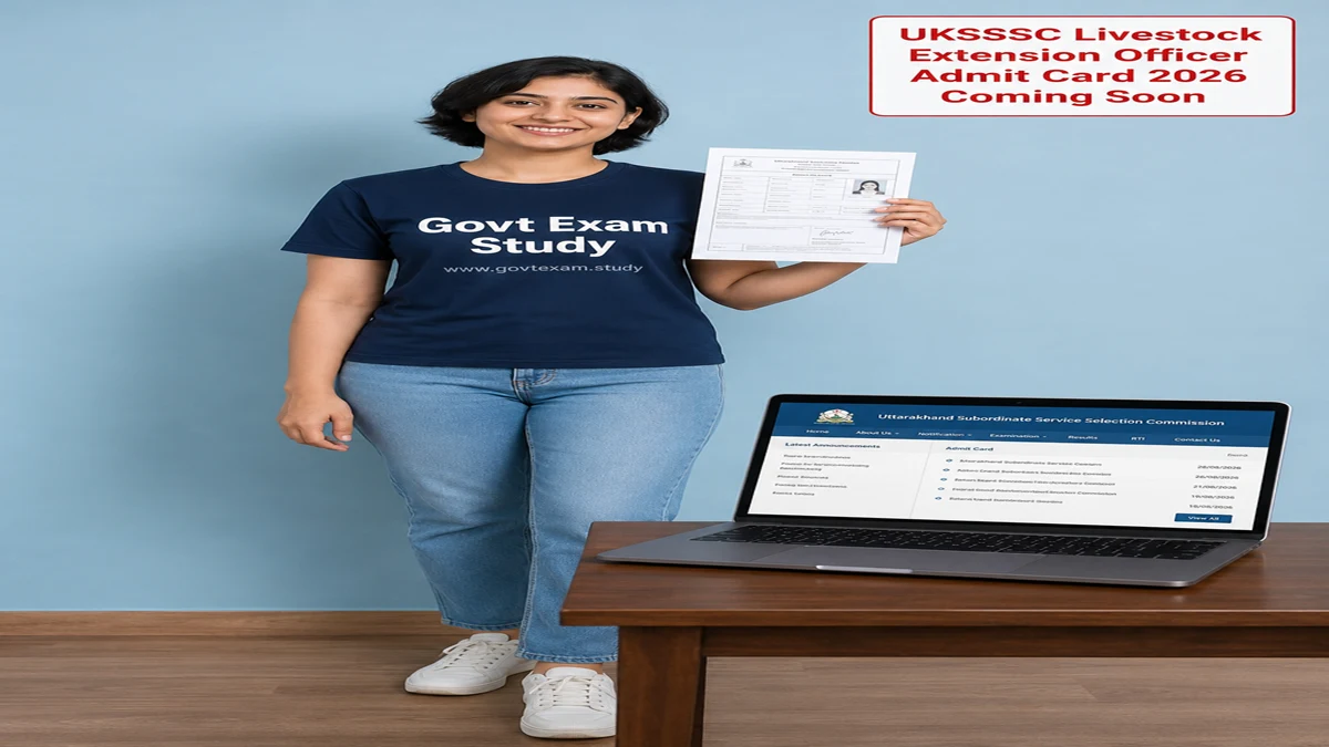 UKSSSC Livestock Extension Officer Admit Card 2026 download girl holding hall ticket govt exam study