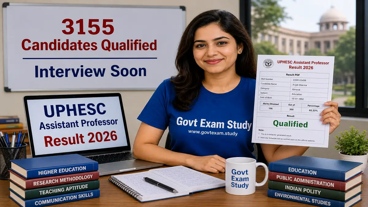 UPHESC Assistant Professor result 2026 declared 3155 candidates qualify download subject-wise result PDF at upessc.up.gov.in and govt exam study