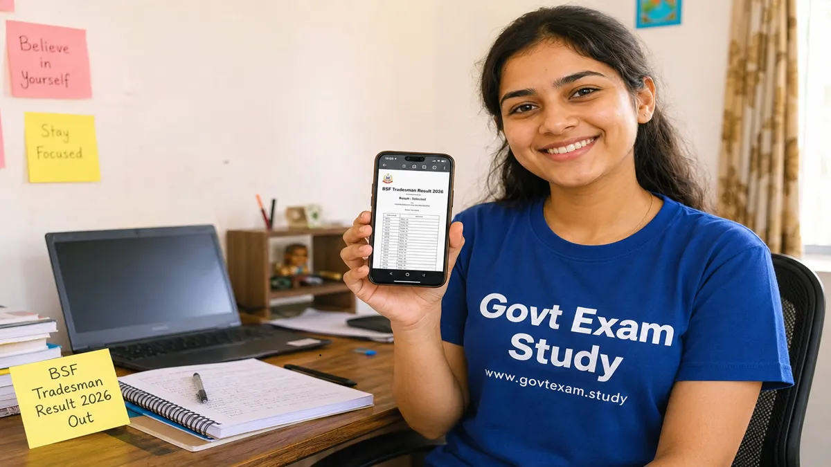 BSF Tradesman PET PST Result 2026 check online at govtexam study website