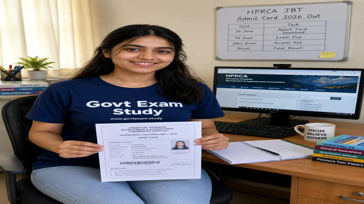 HPRCA JBT Admit Card 2026 download link active girl holding hall ticket