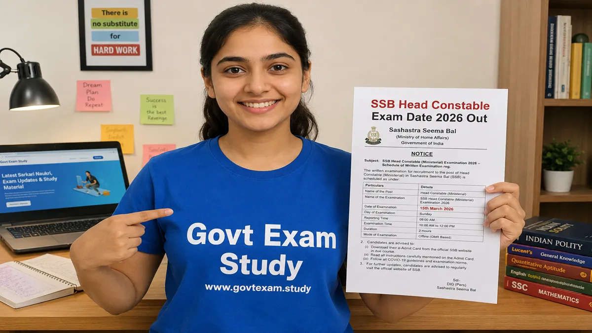 SSB Head Constable exam date 2026 young girl Govt Exam Study t-shirt
