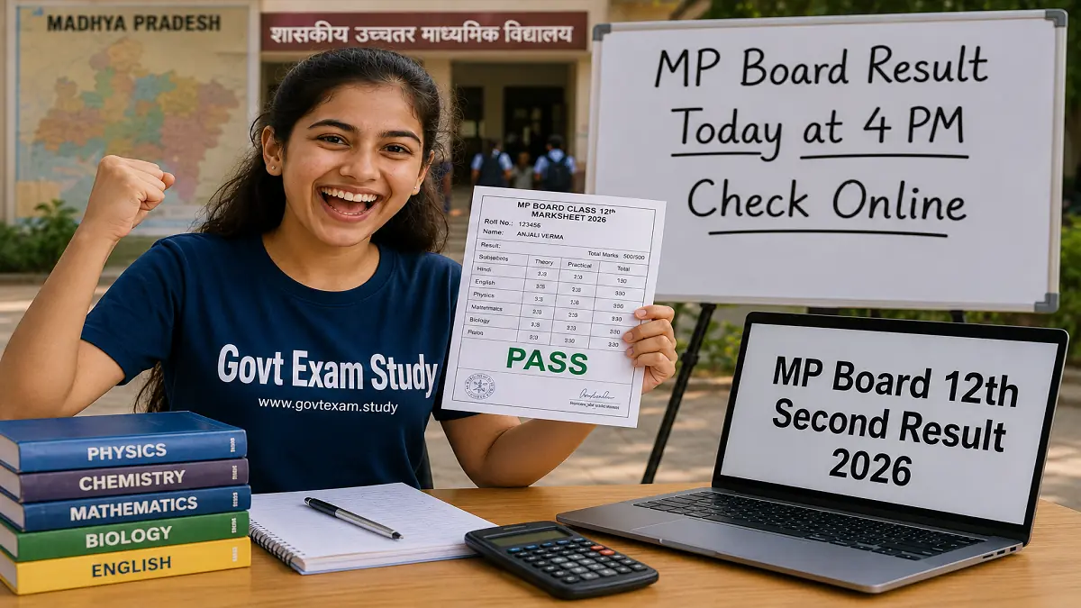 MP Board 12th second result 2026 declared today at 4 PM check MPBSE class 12 result at mpbse.mponline.gov.in
