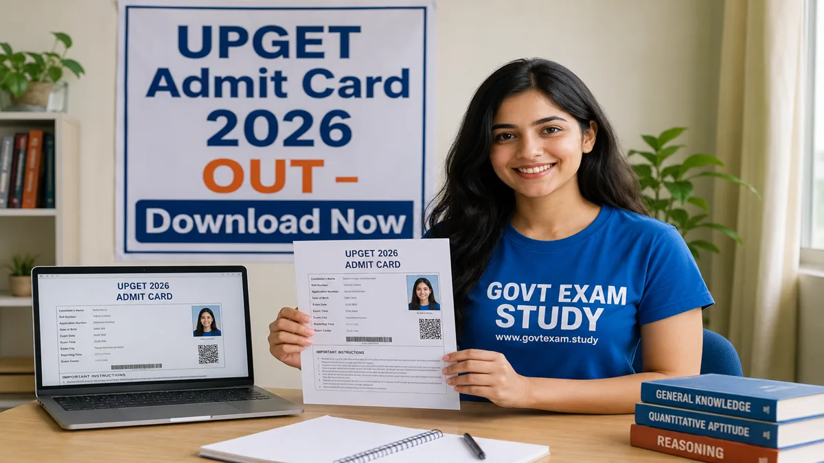 UPGET Admit Card 2026 download girl holding hall ticket