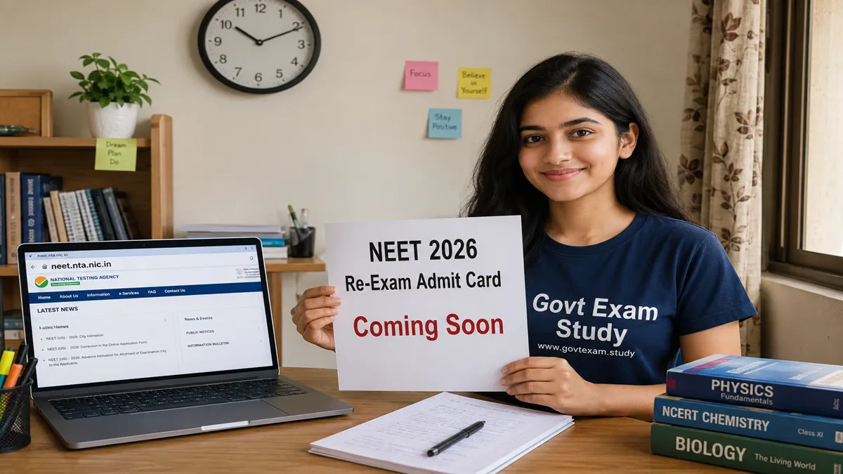 NEET 2026 re-exam admit card expected soon govt exam study
