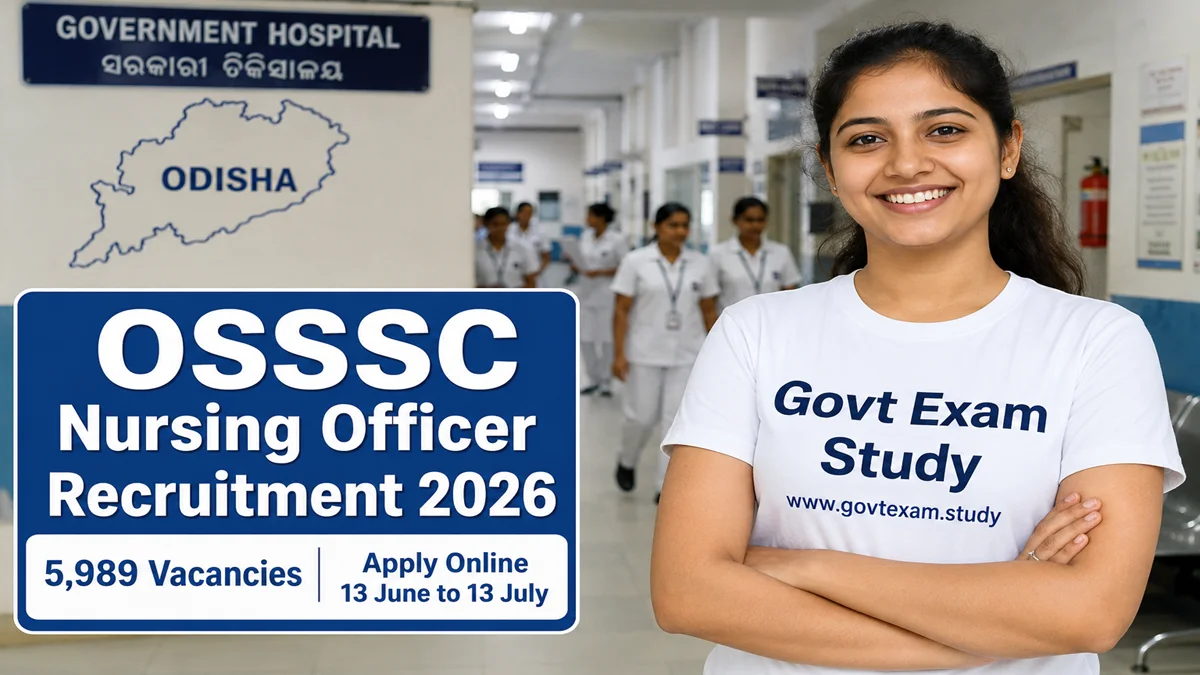 OSSSC Nursing Officer Recruitment 2026 5989 Vacancies Apply Online at Govt Exam Study govtexam.study
