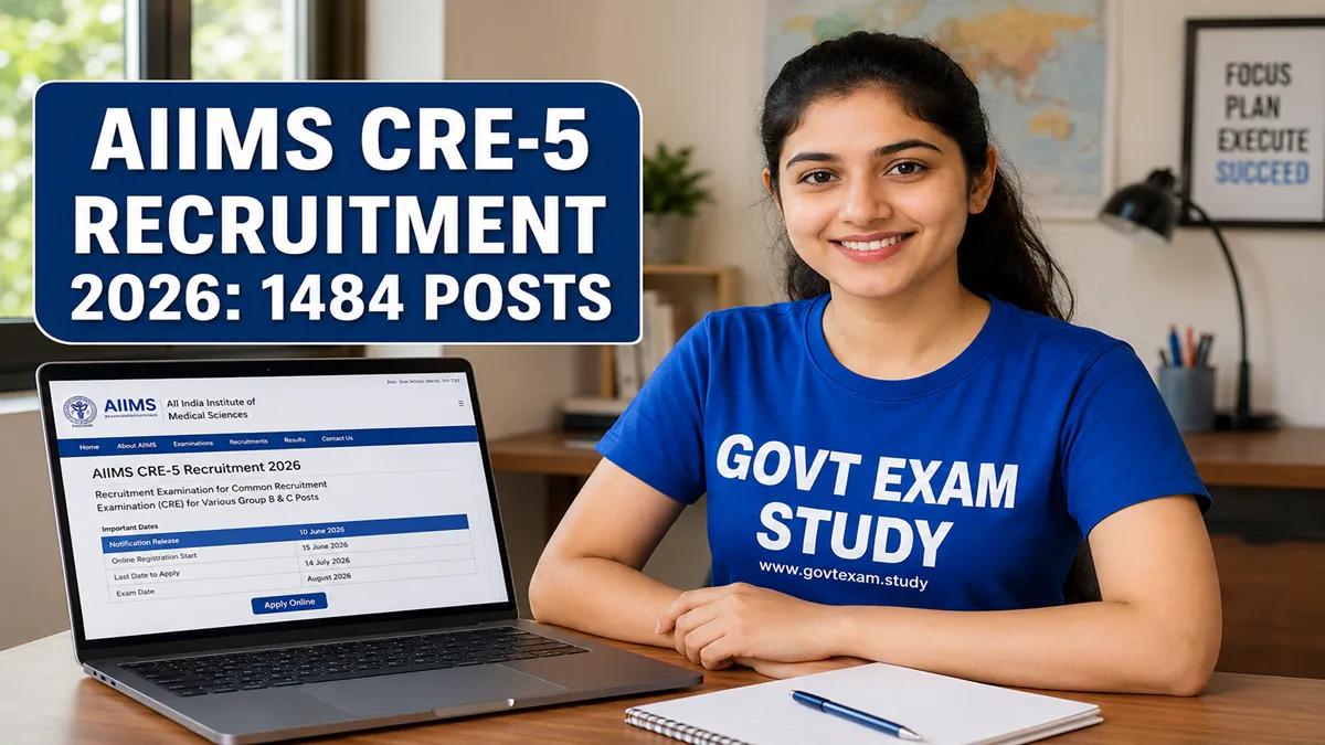 AIIMS CRE-5 Recruitment 2026 apply online for 1484 Group B and Group C posts at aiimsexams.ac.in - Govt Exam Study