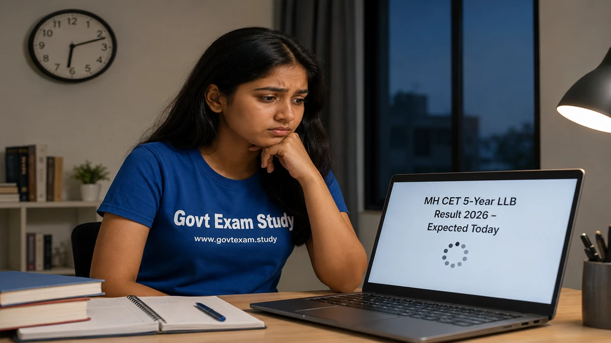 MH CET 5-year LLB result 2026 expected today girl waiting govtexam study