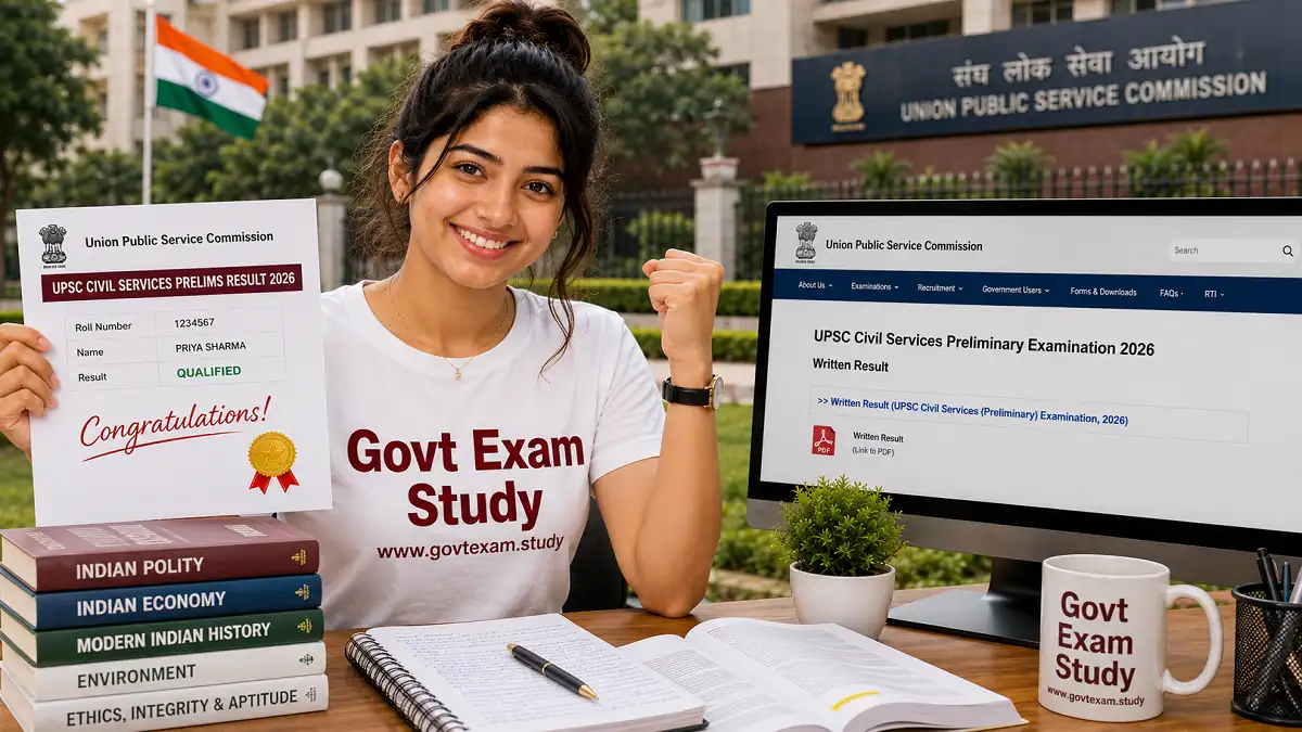 UPSC Prelims Result 2026 – Download CSE Prelims Result PDF at Govt Exam Study | www.govtexam.study