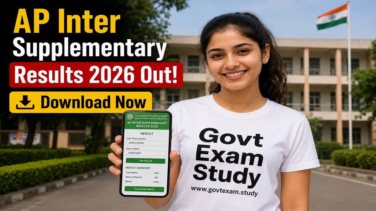 AP Inter Supplementary Results 2026 – Download Marks Memo and Check Pass Percentage at Govt Exam Study | www.govtexam.study