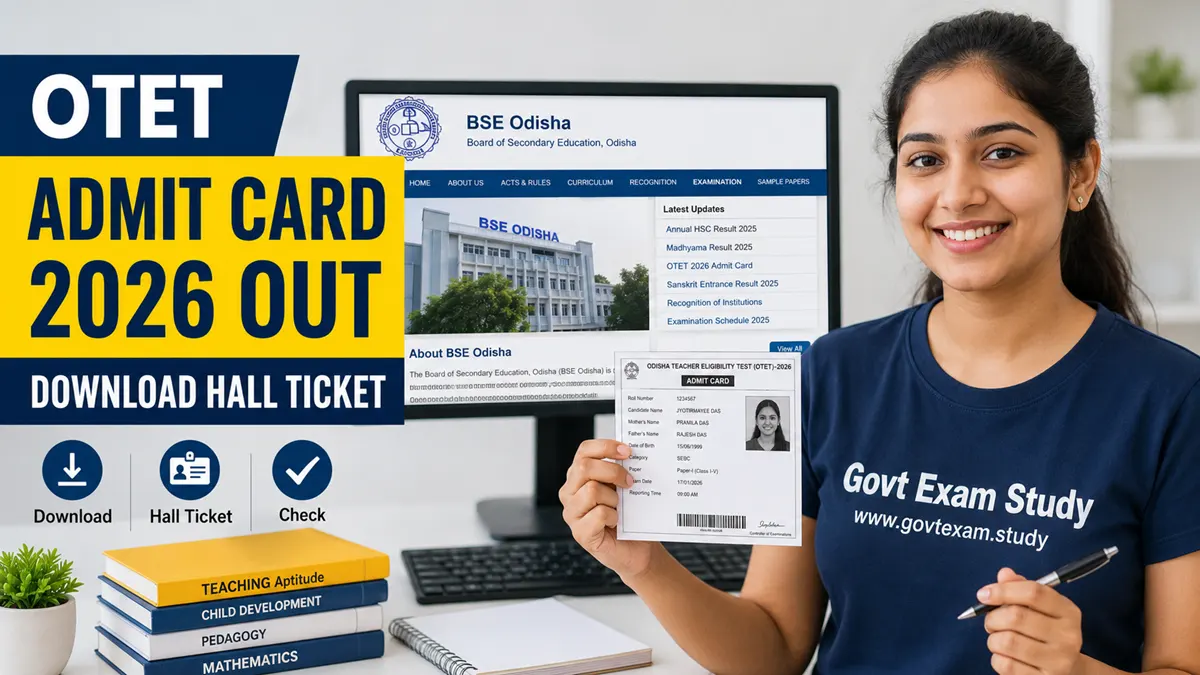 OTET Admit Card 2026 check hall ticket on Govt Exam Study