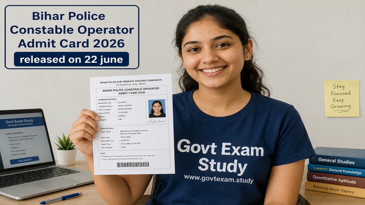 Bihar Police Constable Operator Admit Card 2026 download at Govt Exam Study
