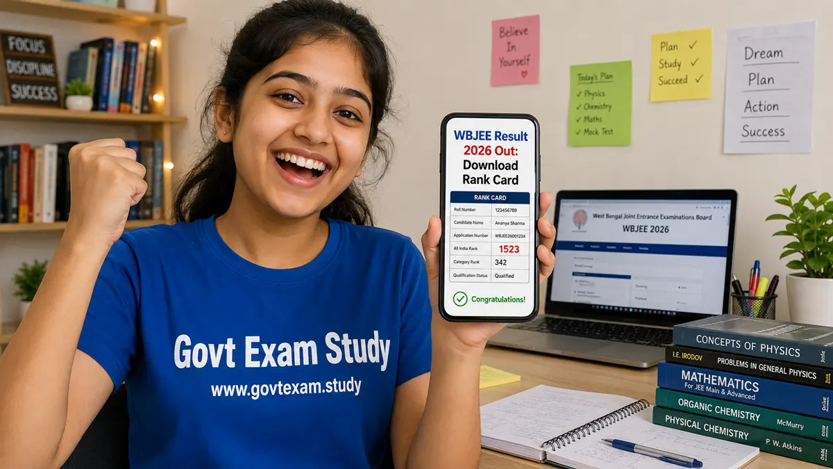WBJEE Result 2026 out download rank card govtexam.study