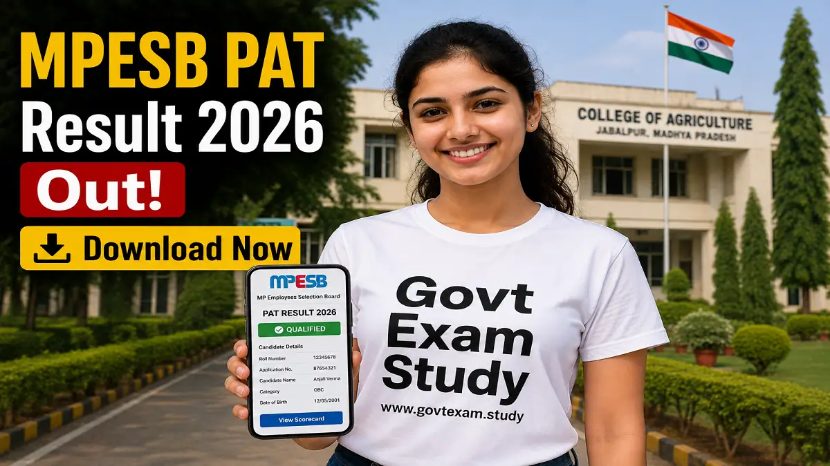 MPESB PAT Result 2026 – Download Scorecard and Check Rank at Govt Exam Study | www.govtexam.study