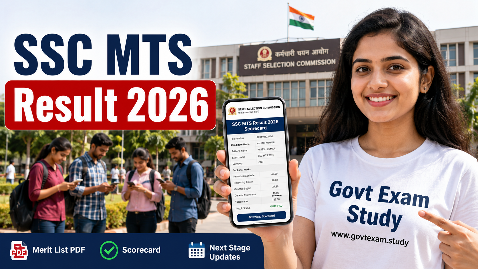 SSC MTS Result 2026 Download Merit List PDF Multi Tasking Staff Scorecard and Cut Off Marks