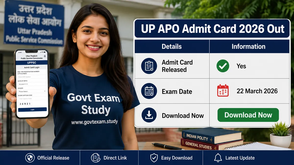 UP APO Admit Card 2026 Download Hall Ticket