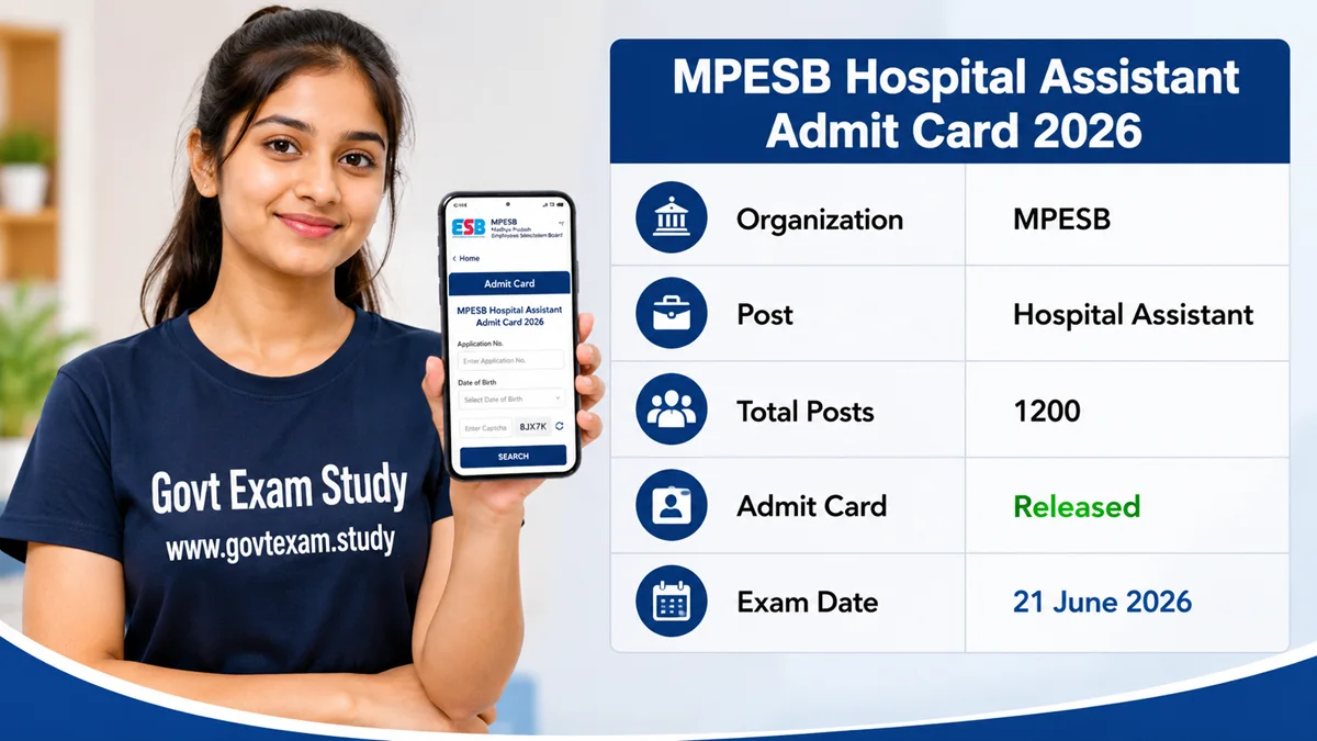 MPESB Hospital Assistant Admit Card 2026 Download Hall Ticket
