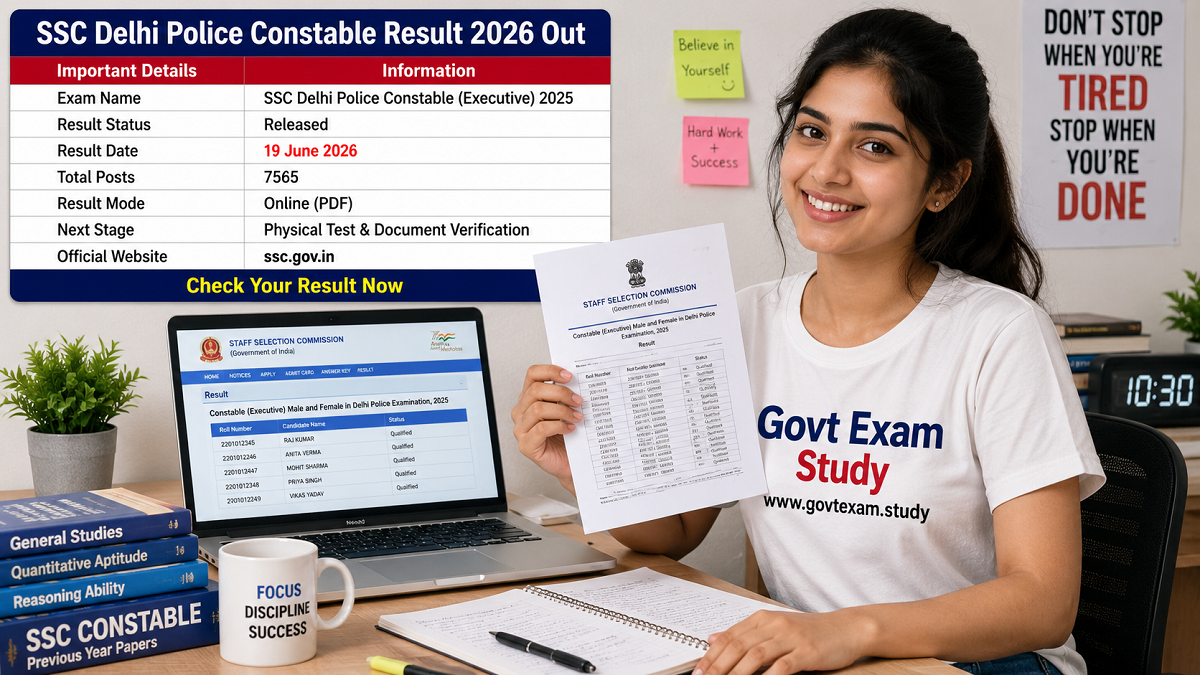 Delhi Police Constable Physical List 2026 SSC Result Latest Update