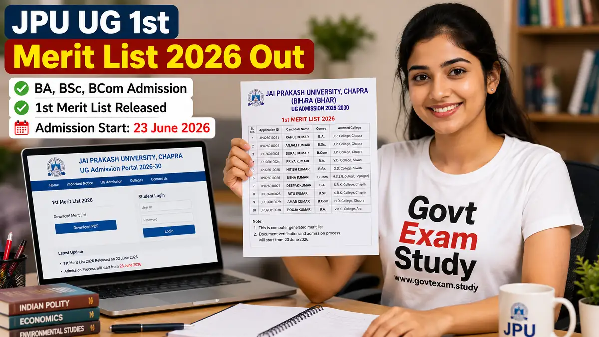JPU UG 1st Merit List 2026 BA BSc BCom Admission College Allotment List Download