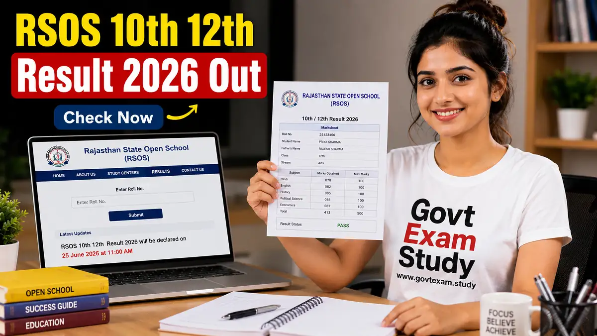 RSOS 10th 12th Result 2026 Rajasthan Open School Marksheet Download