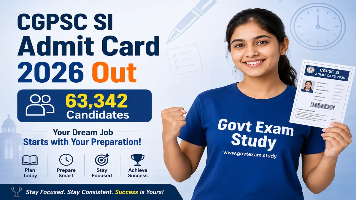 CGPSC SI Prelims Admit Card 2026 download 