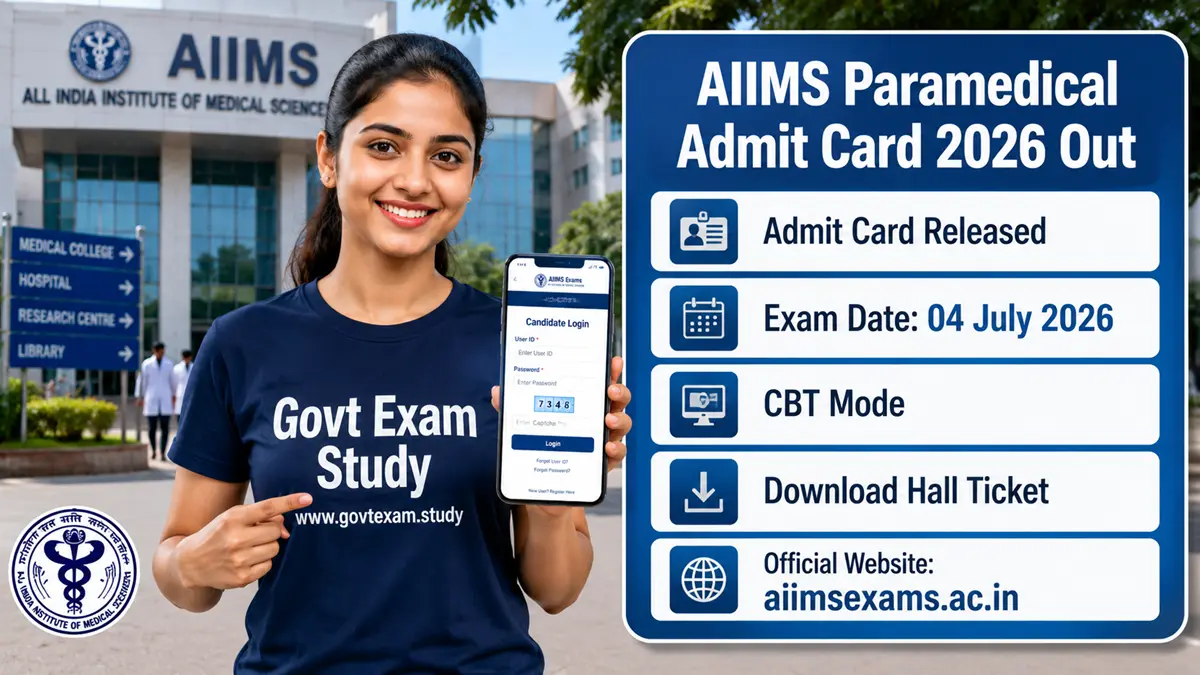 AIIMS Paramedical Admit Card 2026 Download Hall Ticket for Entrance Exam