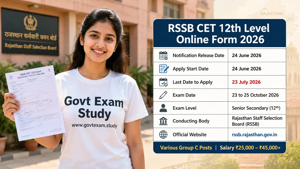 RSSB CET Senior Secondary Level Online Form 2026 Apply Online