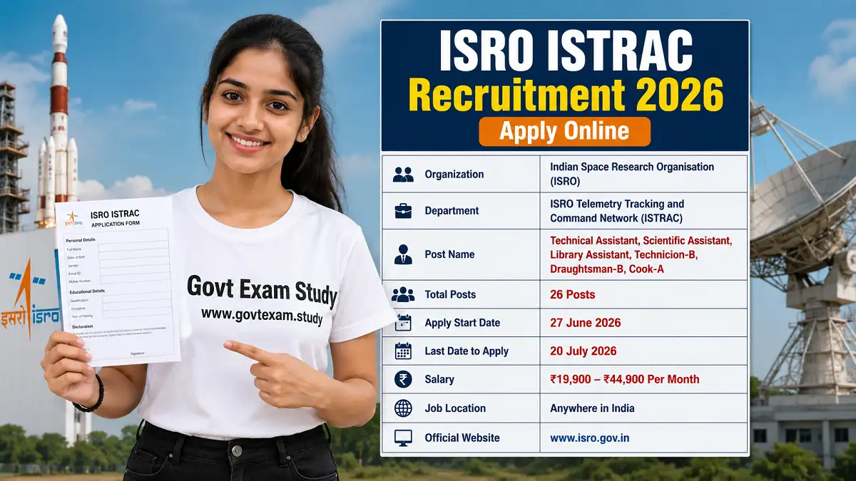 ISRO ISTRAC Various Post Recruitment 2026 Apply Online for 26 Posts