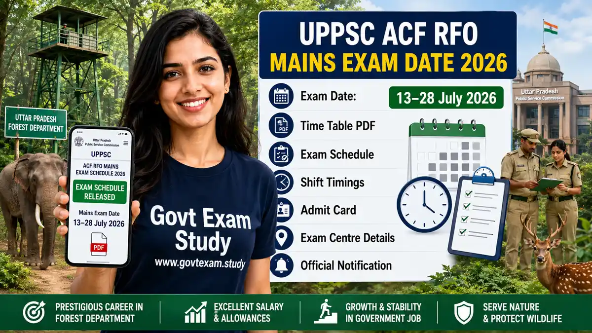 UPPSC ACF RFO Mains Exam Date 2026 Out – Time Table PDF, Exam Schedule, Shift Timings and Admit Card