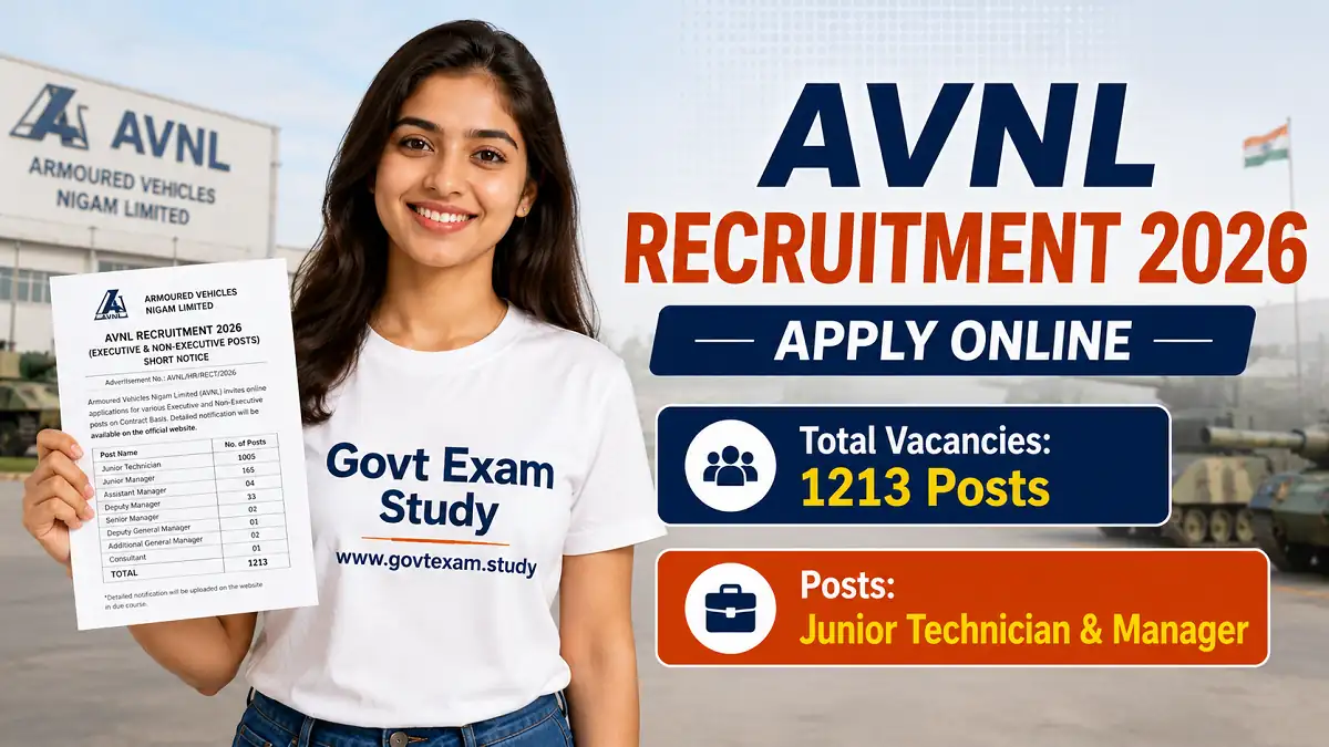 AVNL Recruitment 2026 Apply Online for 1213 Junior Technician and Manager Posts
