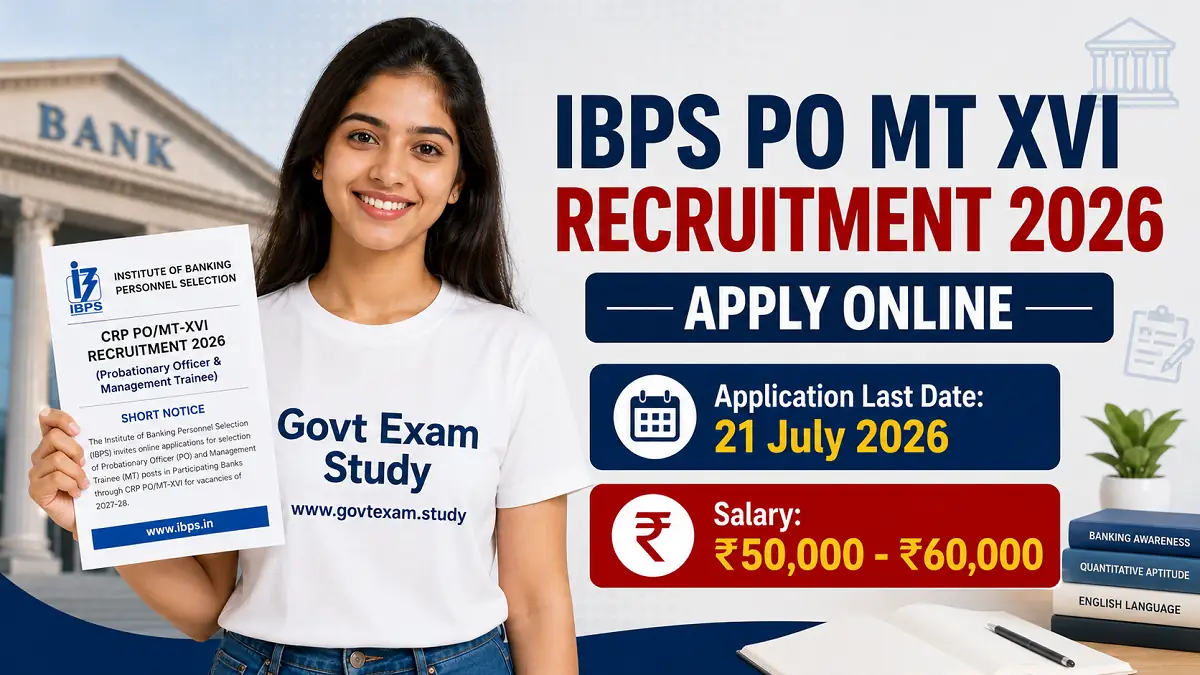 IBPS PO MT XVI Recruitment 2026 Apply Online for PO and MT Posts