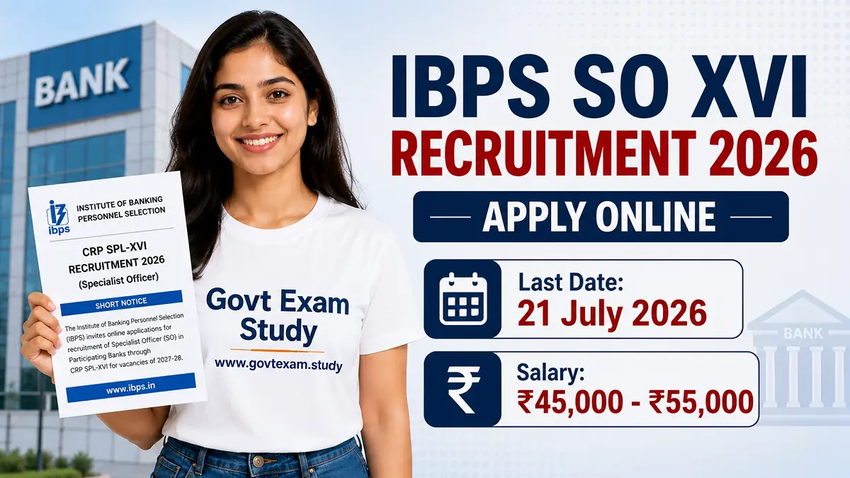 IBPS SO XVI Recruitment 2026 Apply Online for Specialist Officer Posts