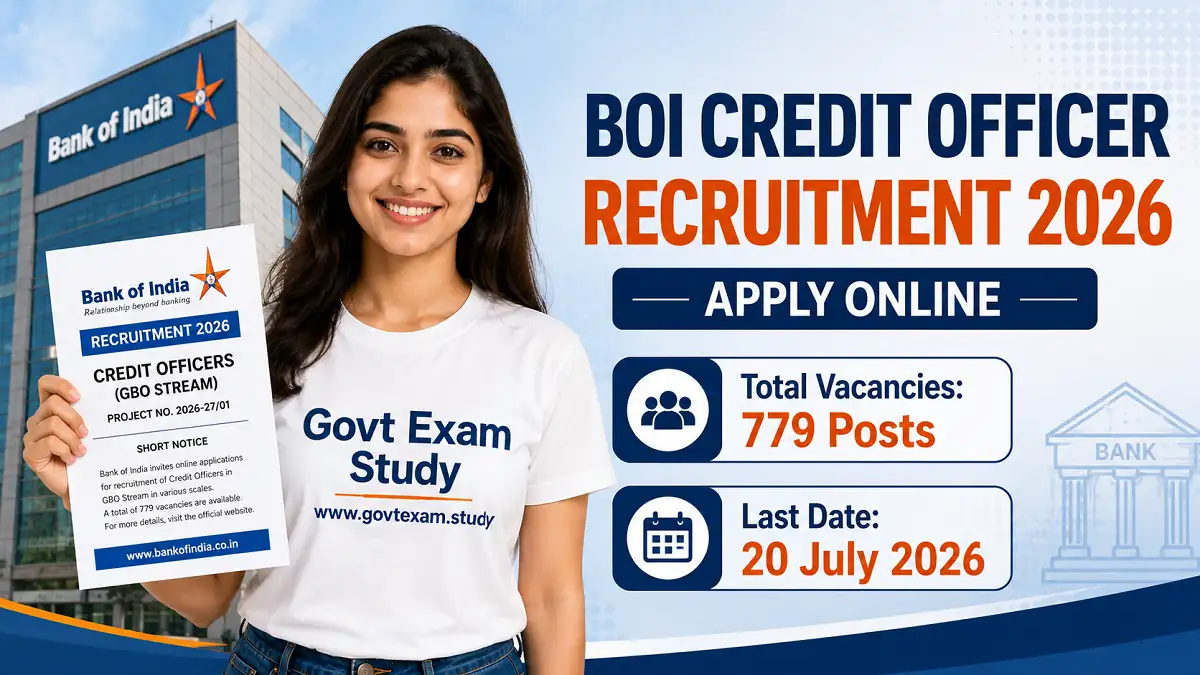Bank of India Credit Officer Recruitment 2026 Apply Online for 779 Posts