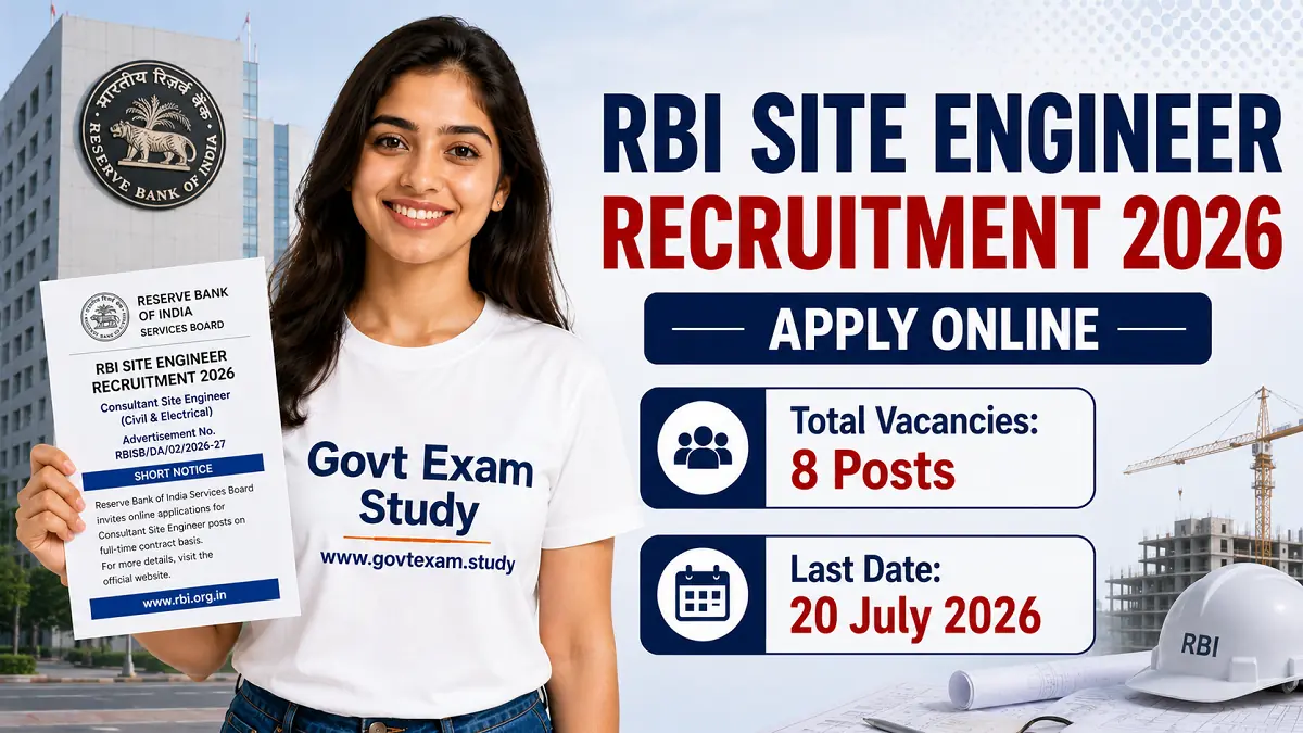 RBI Site Engineer Recruitment 2026 Apply Online for 8 Consultant Site Engineer Posts