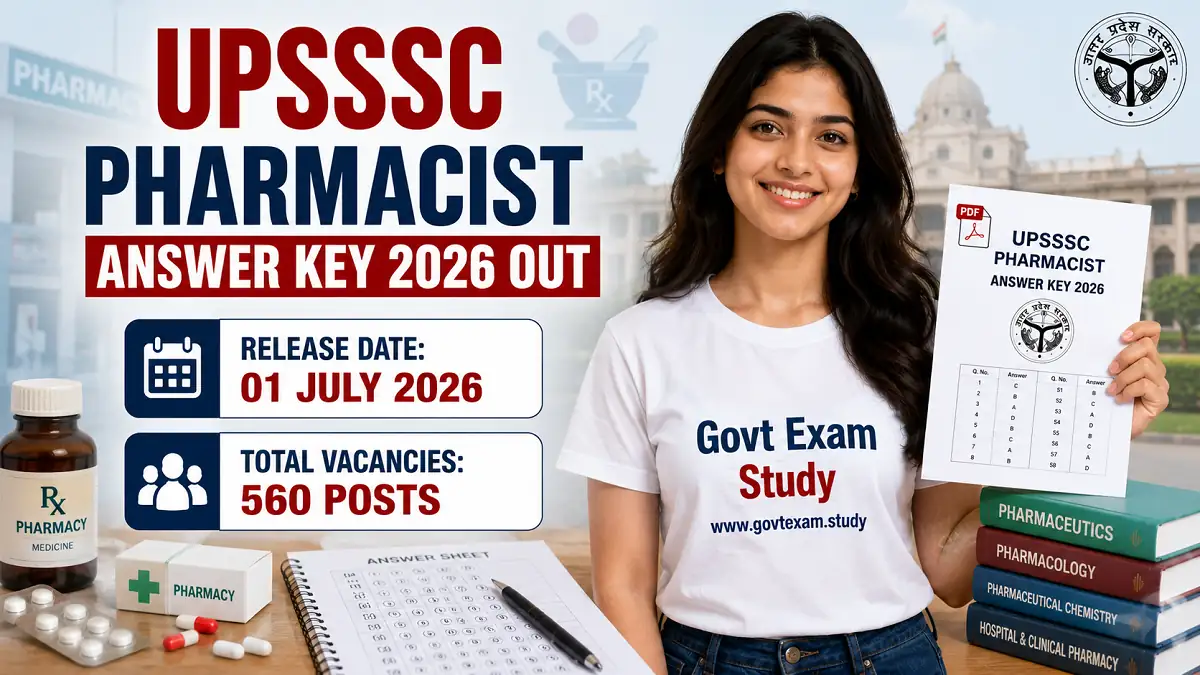 UPSSSC Pharmacist Answer Key 2026 Out Download Official Answer Key PDF for 560 Posts