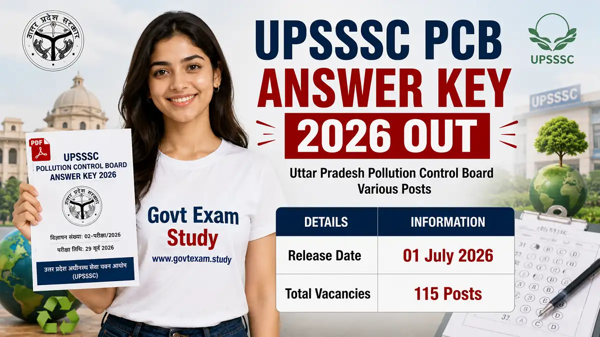 UPSSSC UP Pollution Control Board Answer Key 2026 PDF Download for Various Posts Released on 01 July 2026