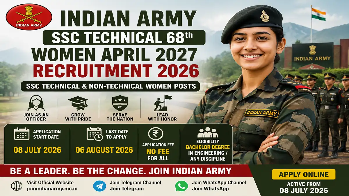 Indian Army SSC Women Tech 68th Recruitment 2027 Apply Online