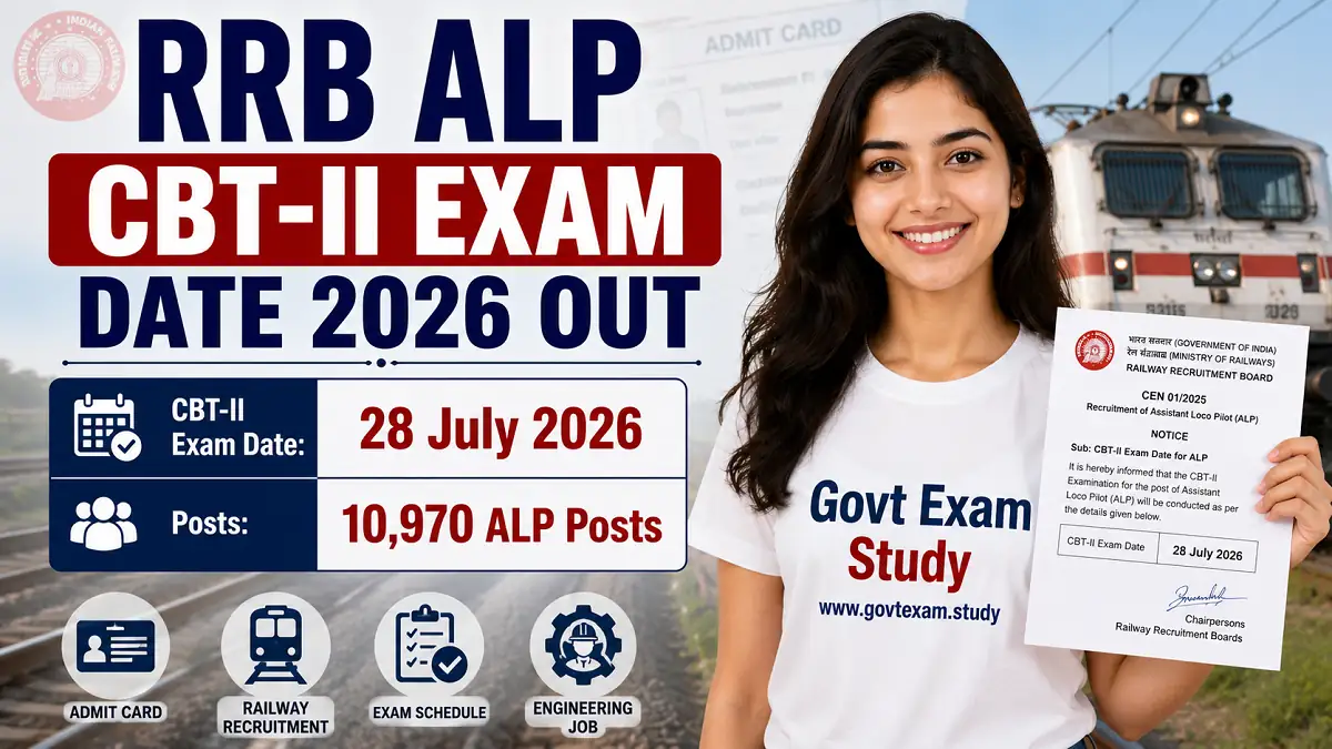RRB ALP CBT-II Exam Date 2026 Out CBT 2 Exam on 28 July Admit Card Soon