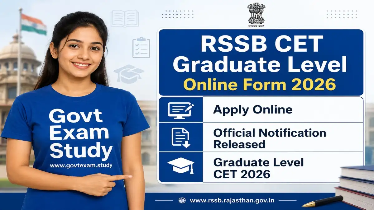 RSSB CET Graduate Level Online Form 2026 Apply Online for Rajasthan CET Exam