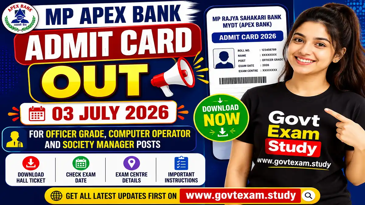 MP Apex Bank Admit Card 2026 released for Officer Grade, Computer Operator and Society Manager posts