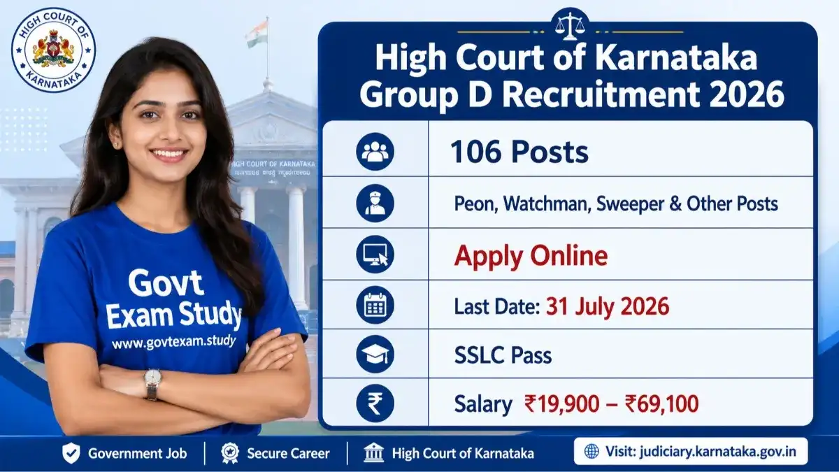 High Court of Karnataka Group D Recruitment 2026 Apply Online for 106 Posts