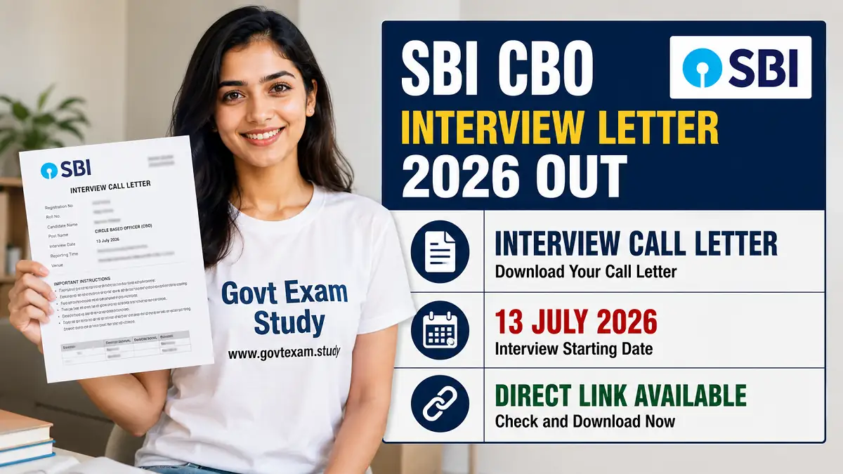 SBI Circle Based Officer CBO Interview Letter 2026 Download Link