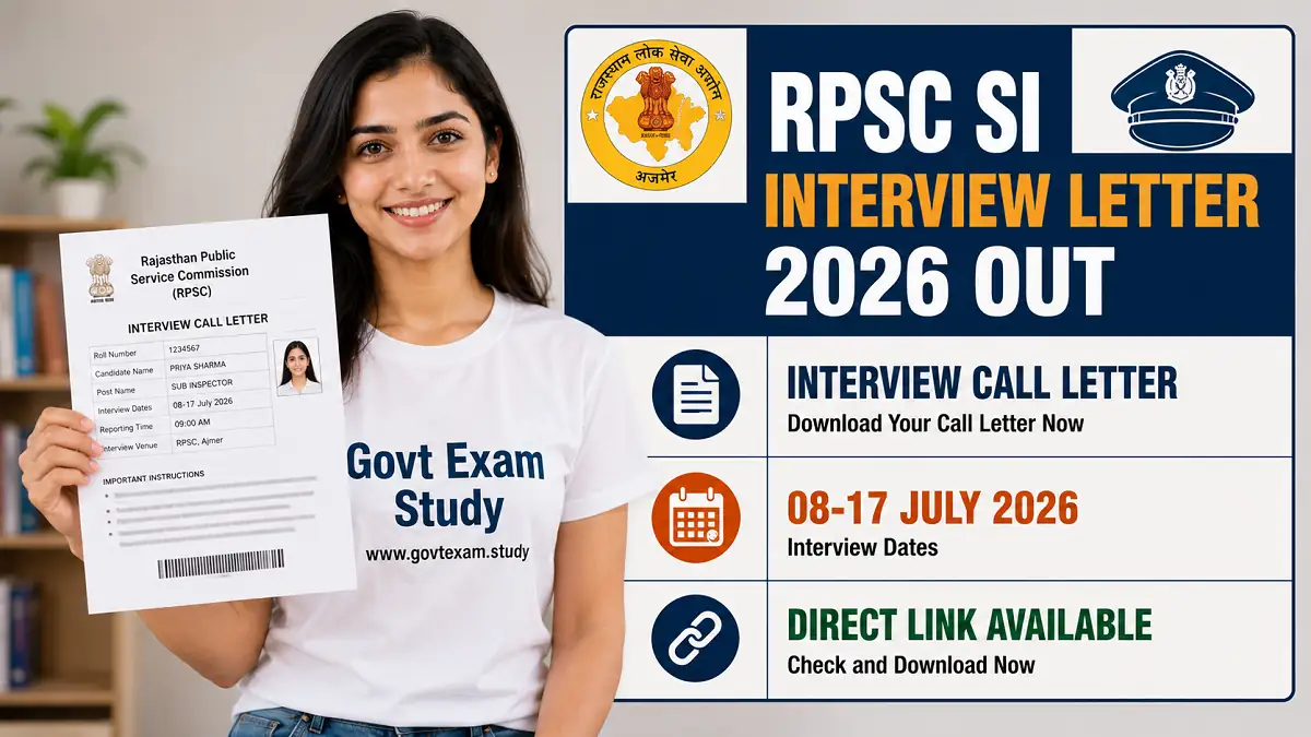 RPSC SI Platoon Commander Interview Letter 2026 Download