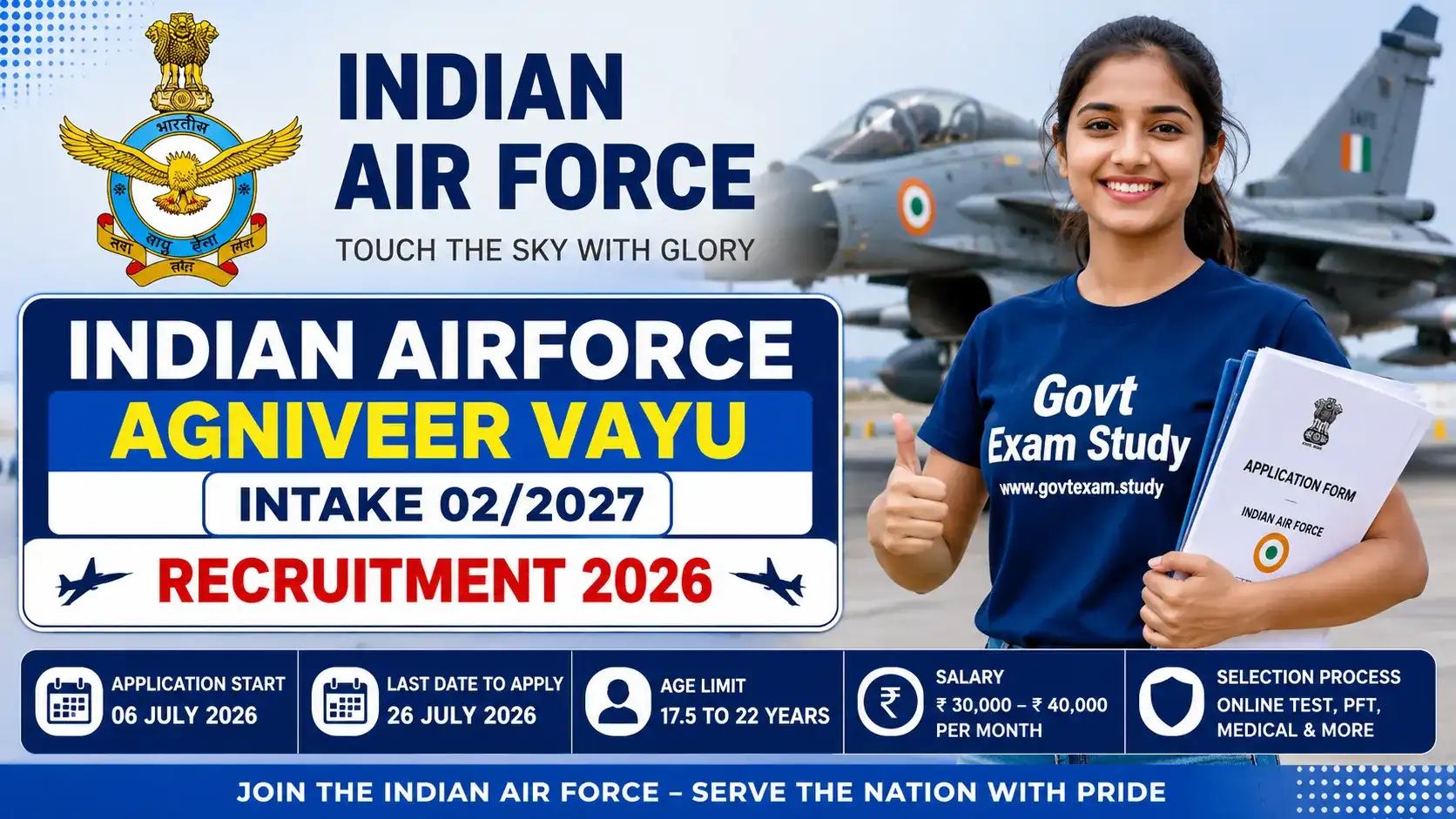 Indian Airforce Agniveer Vayu Intake 02/2027 Recruitment 2026 Apply Online