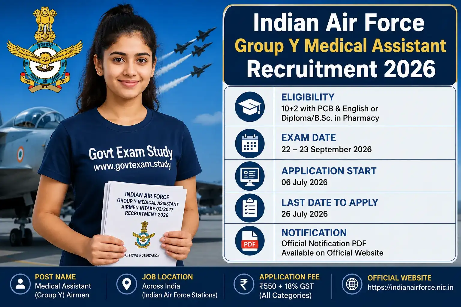 Indian Air Force Group Y Medical Assistant Recruitment 2026 Apply Online 