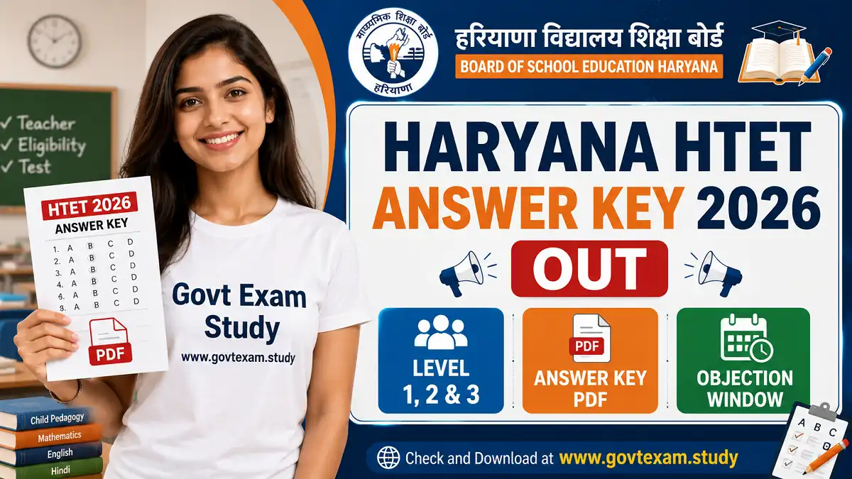 Haryana HTET Answer Key 2026 PDF Download for Level 1 Level 2 and Level 3