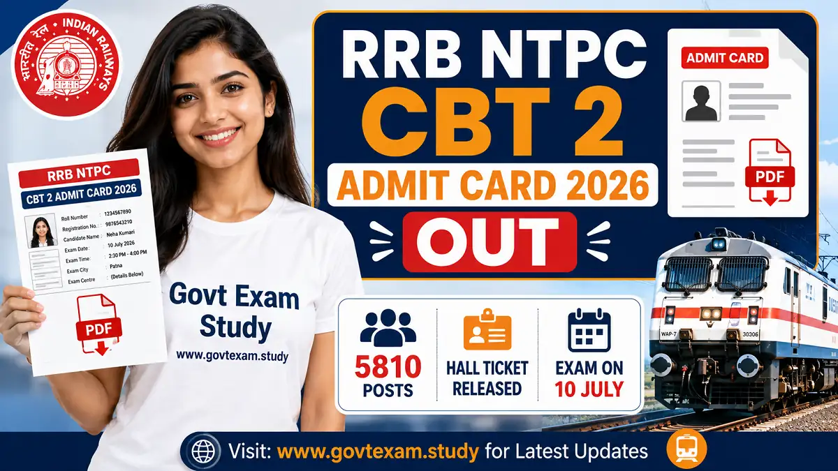 RRB NTPC Graduate Level CBT 2 Admit Card 2026 Download Hall Ticket for 5810 Posts