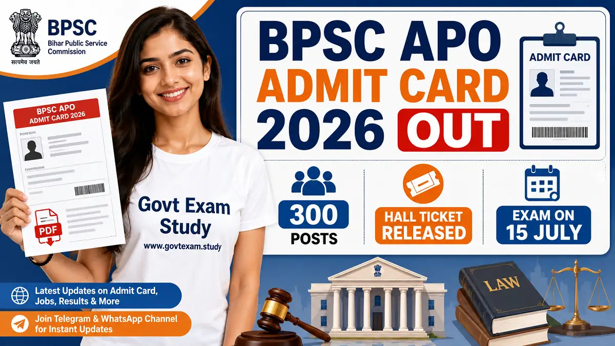 BPSC APO Admit Card 2026 Download Assistant Prosecution Officer Hall Ticket for 15 July Exam