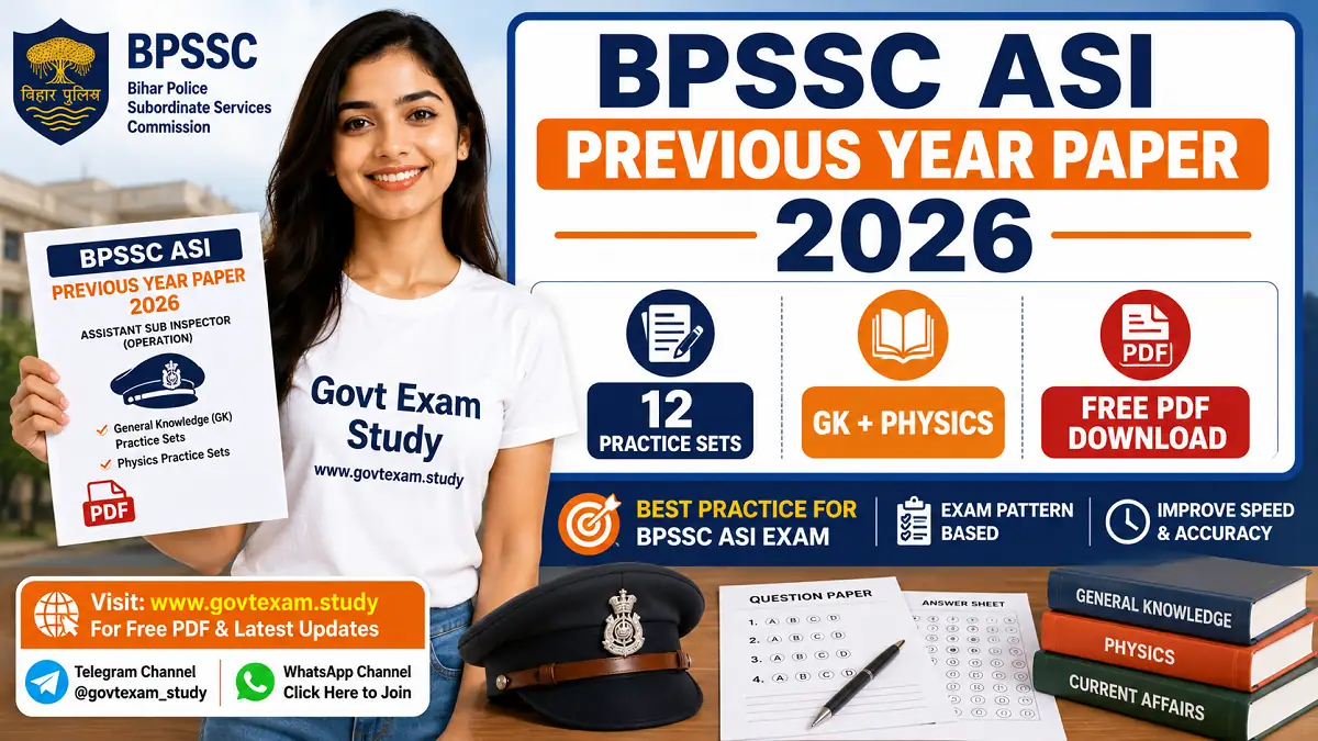 BPSSC ASI Previous Year Paper 2026 PDF Download GK Physics Practice Sets Free