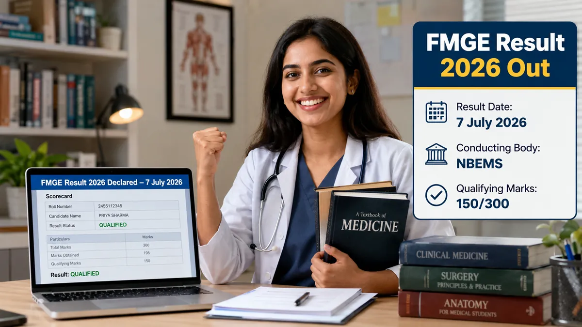 FMGE Result 2026 declared on 7 July 2026, NBEMS result update, foreign medical graduate exam result.